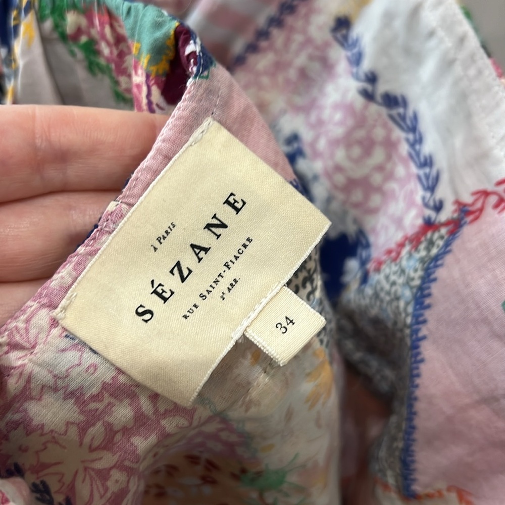 Sezane Multicolor Ruffle Top - Picture 6 of 8